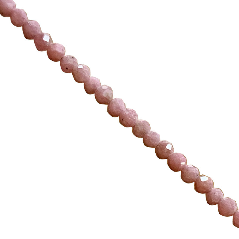 Collier - rhodochrosite facetté - argent 0.925