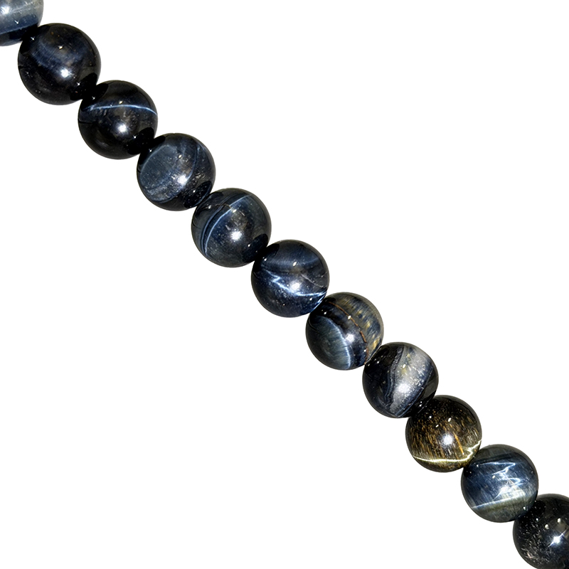 Collier œil de tigre bleu - 8 ou 10 mm - La pièce
