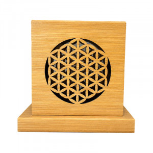 Cube Bambou Fleur de Vie Purification Énergétique