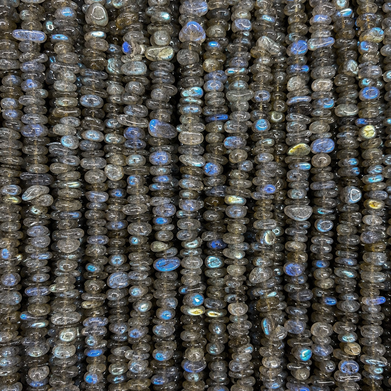 Collier Labradorite baroque – 85 cm – Lot de 10 pièces