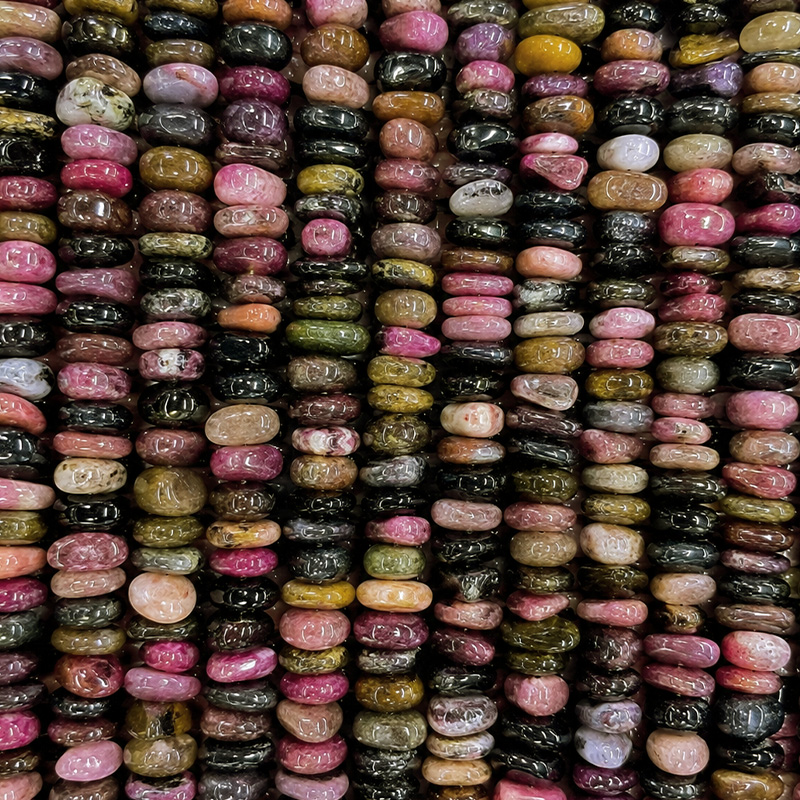 Collier Tourmaline multicolore baroque - 42 cm - Lot de 10 pièces