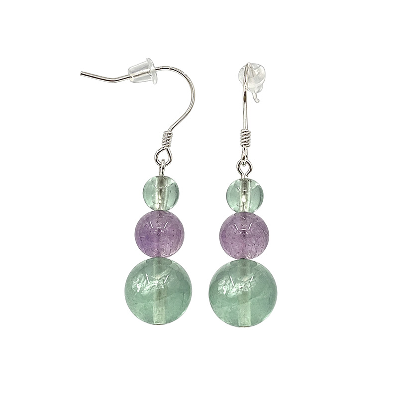 Boucles d'oreilles en Argent 925 – Différentes matières – Lot de 3 paires