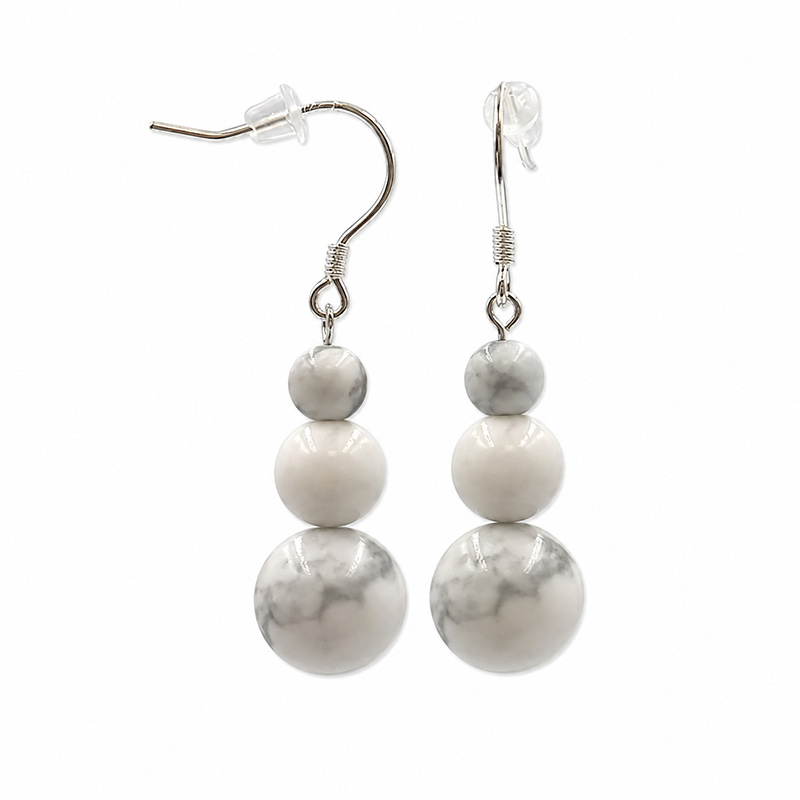 Boucles d'oreilles en Argent 925 – Différentes matières – Lot de 3 paires
