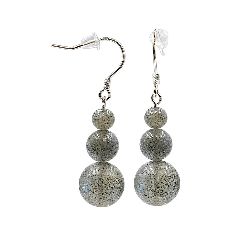 Boucles d'oreilles en Argent 925 – Différentes matières – Lot de 3 paires