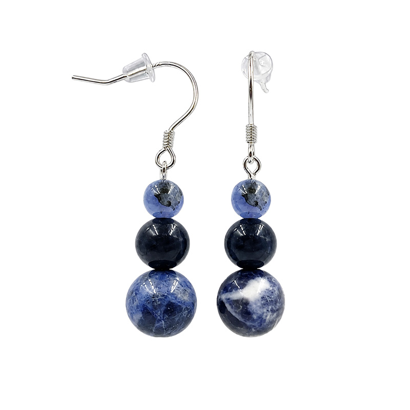 Boucles d'oreilles en Argent 925 – Différentes matières – Lot de 3 paires