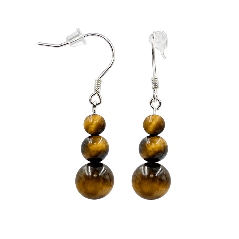Boucles d'oreilles en Argent 925 – Différentes matières – Lot de 3 paires