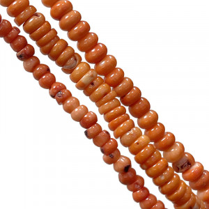 Fils - Bambou de mer teinté orange - pastilles - 3 pièces
