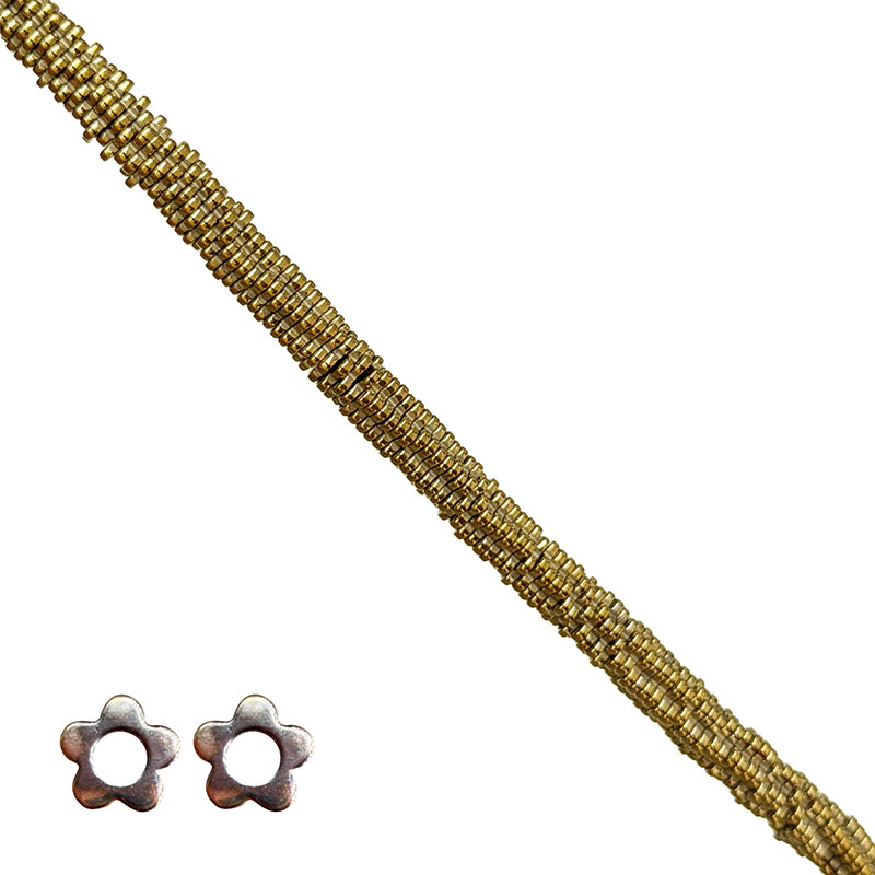 Fil Hématite Galvanisée 40 cm – Perles Fleur