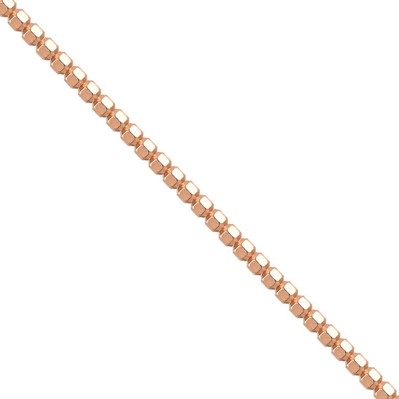 Fil Hematite Galvanisee Rose Gold 40 cm – Perles Octogonales