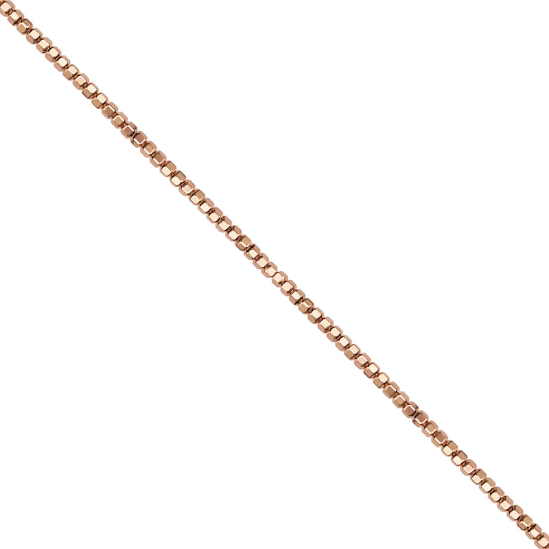 Fil Hematite Galvanisee Rose Gold 40 cm – Perles Octogonales