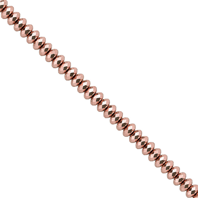 Fil Hématite Galvanisée Rose Gold - 40 cm – Perles Disque Facetté
