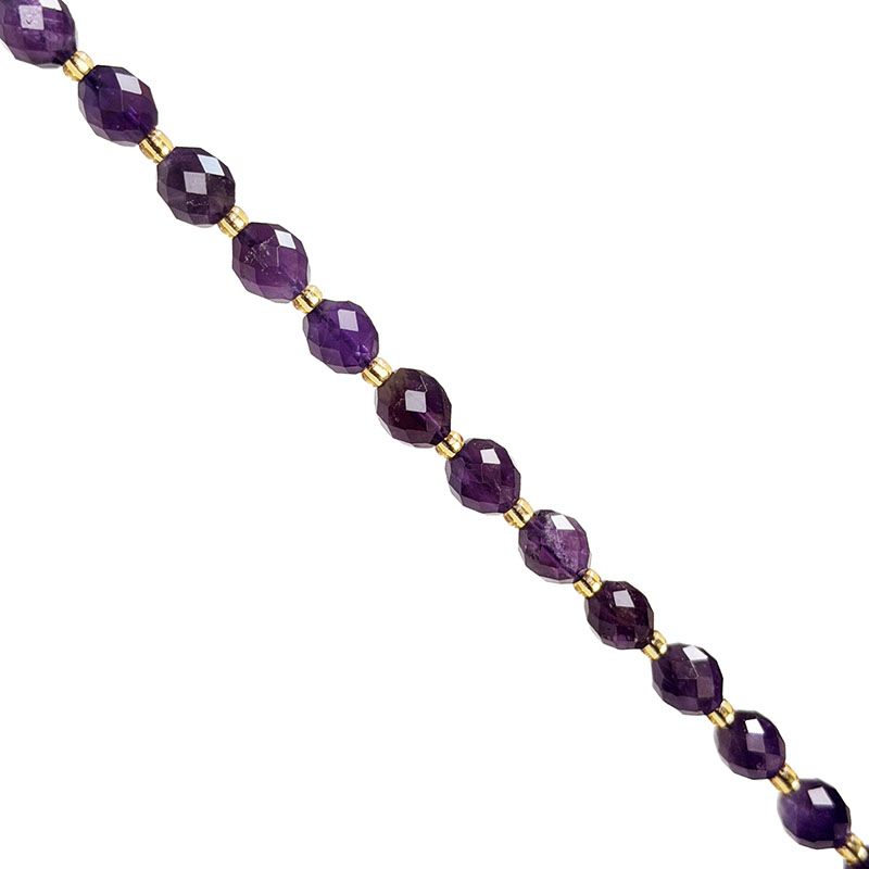 Fil Olive Facettée Améthyste 7,9 x 6,7 mm – 39 cm - La pièce