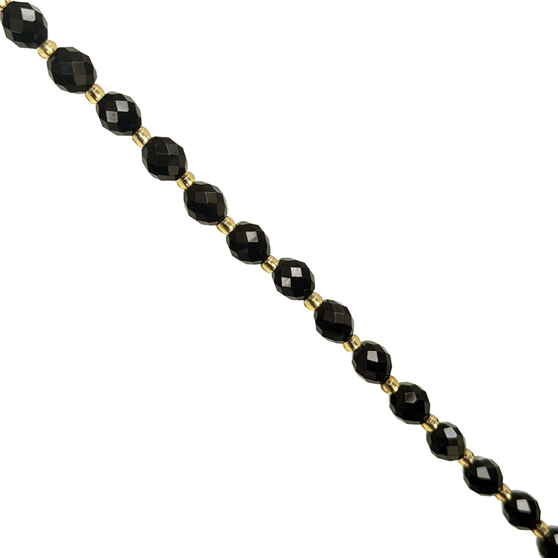 Fil Olive Facettée Onyx Noir - 7,7 x 6,5 mm - 39 - La pièce