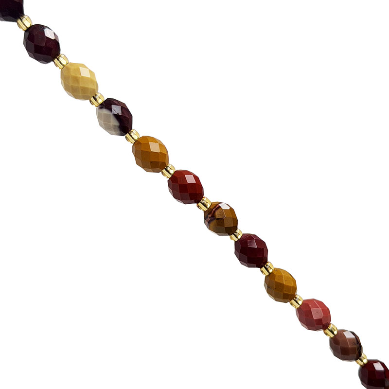 Fil Olive Facettée Mokaïte 8,5 x 7 mm - 39 cm - La pièce