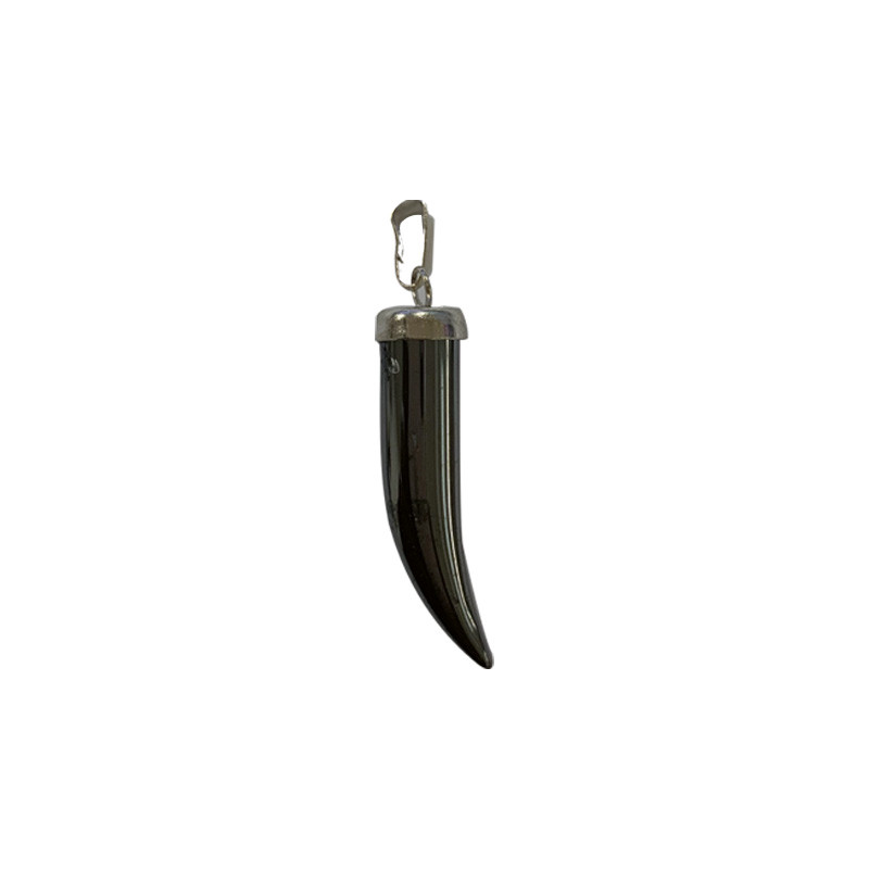 Pendentifs Corne en Hématite – 35 mm - 10 pièces