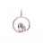Pendentif anneau avec cristal fixe - Lot de 3 pièces