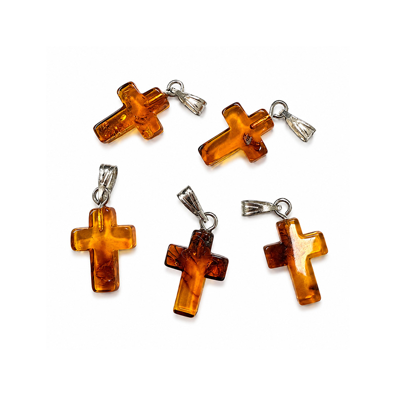 Pendentifs petites croix en Ambre de la baltique