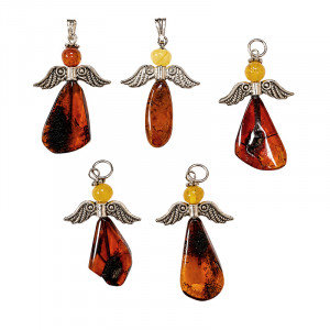 Pendentifs Ange en Ambre de la baltique lot de 5 pièces
