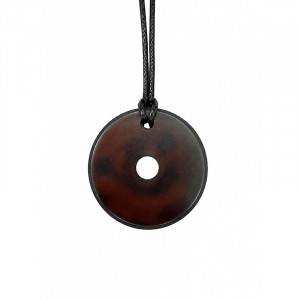Pendentif rond en shungite sur cordon