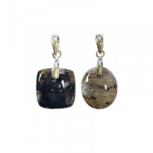 Pendentif Agate Tubulaire Turquie Argent 0.925 rhodié