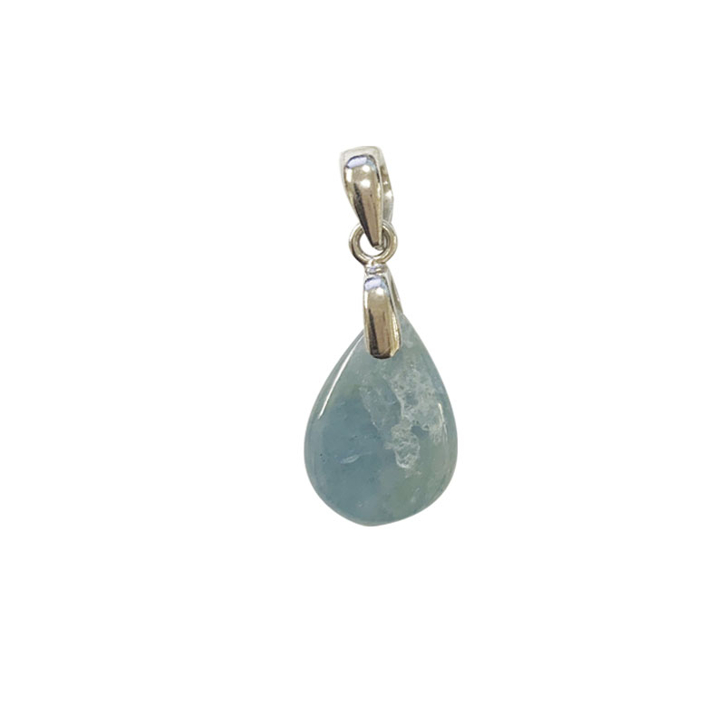 Pendentif aigue-marine argent 0.925 rhodié - La pièce