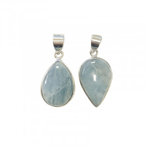 Pendentif aigue-marine  argent 0.925 rhodié