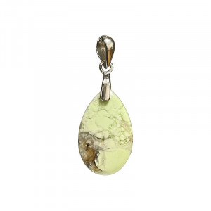 Pendentif chrysoprase - argent 925 rhodié - La pièce