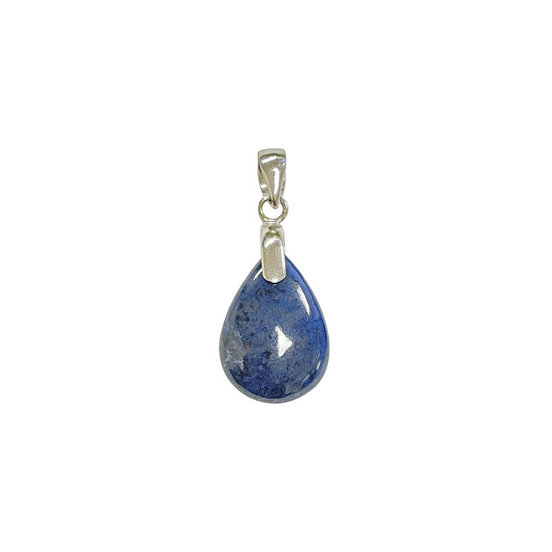 Pendentif Dumortierite - goutte - Argent 0.925 rhodié