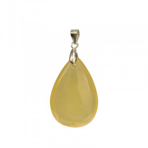 Pendentif goutte calcite orange - argent 0.925