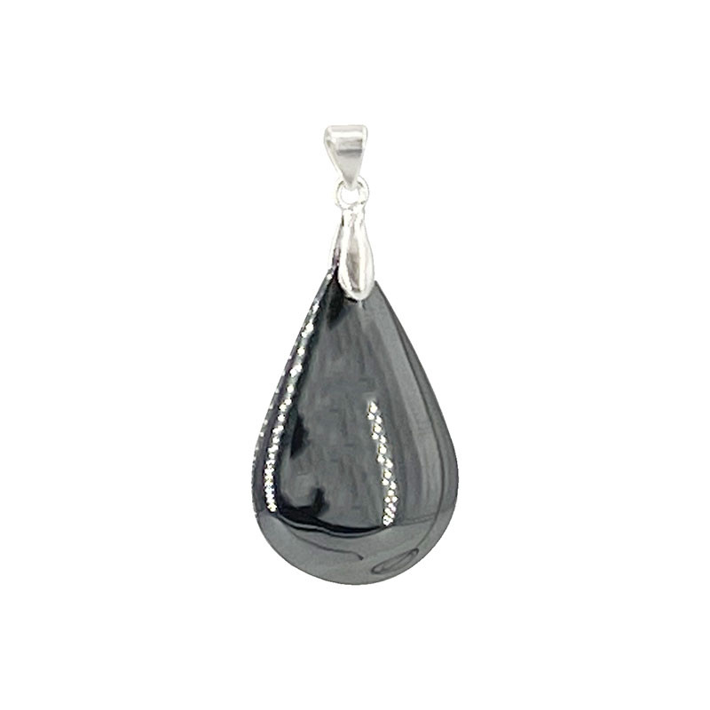 Pendentif goutte  - Hématite - Argent 0.925 - La pièce