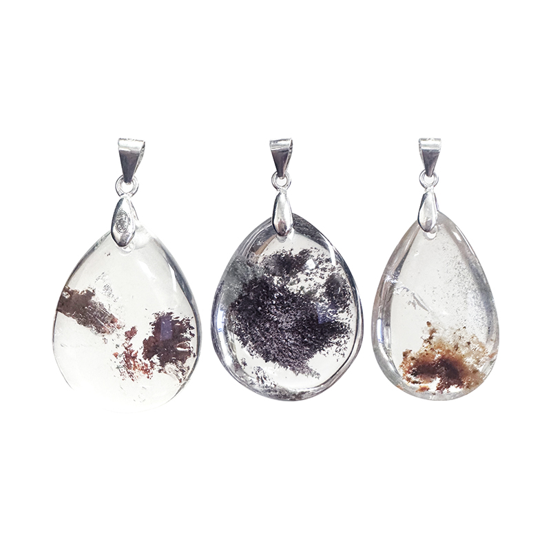 Pendentif goutte Quartz Lodolite