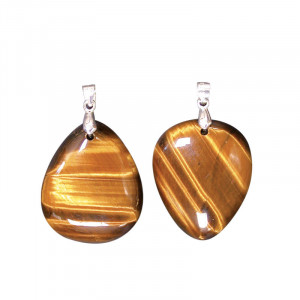 Pendentif oeil de tigre goutte argent 0.925