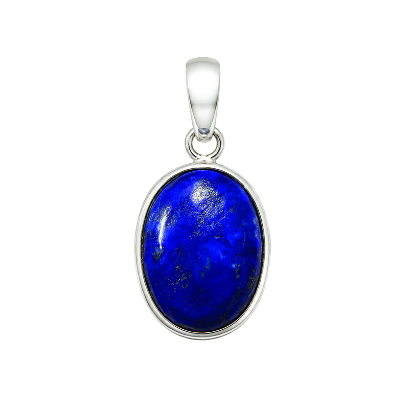 Pendentif lapis ovale - argent 925