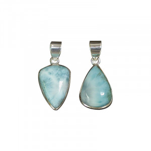 Pendentif Larimar sur argent 0.925 rhodié