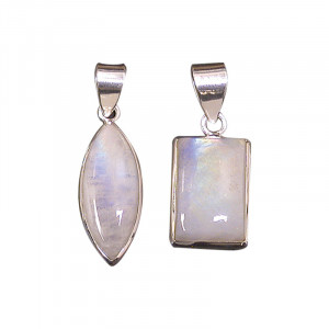 Pendentif pierre de lune argent rhodié 0.925