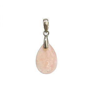 Pendentif Opale rose goutte - argent 925 rhodié
