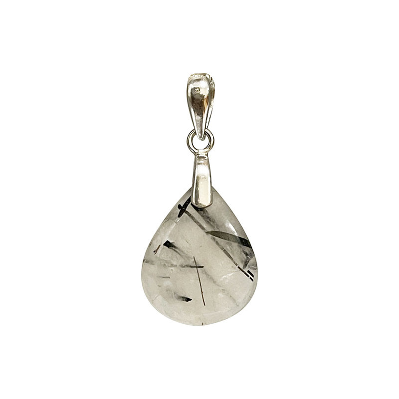 Pendentif Quartz tourmaline - argent 925 rhodié