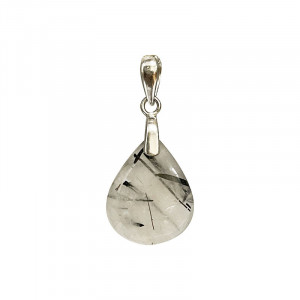 Pendentif Quartz tourmaline - argent 925 rhodié
