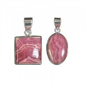 Pendentif rhodochrosite argent 0.925