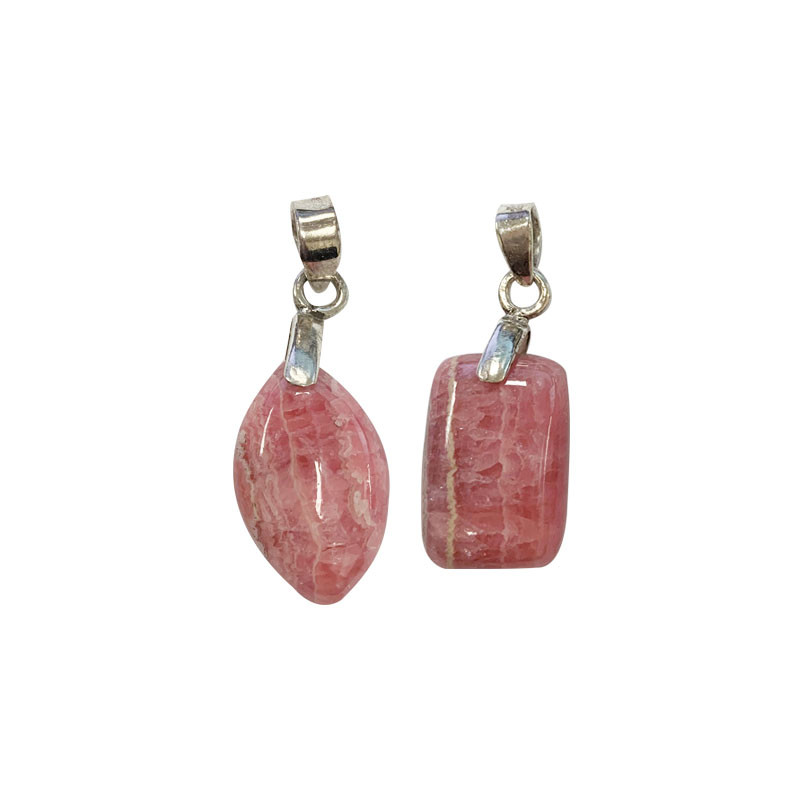 Pendentif Rhodochrosite T2 argent 0.925 rhodié