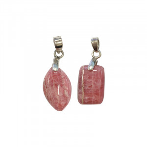 Pendentif Rhodochrosite T2 argent 0.925 rhodié