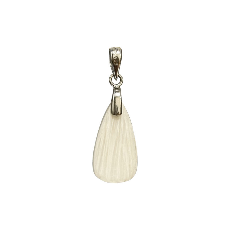 Pendentif scolécite goutte - argent 925 rhodié
