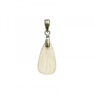 Pendentif scolécite goutte - argent 925 rhodié