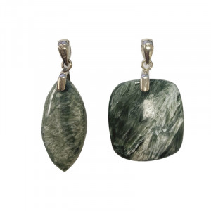 Pendentif séraphinite T3 divers argent 0.925 rhodié