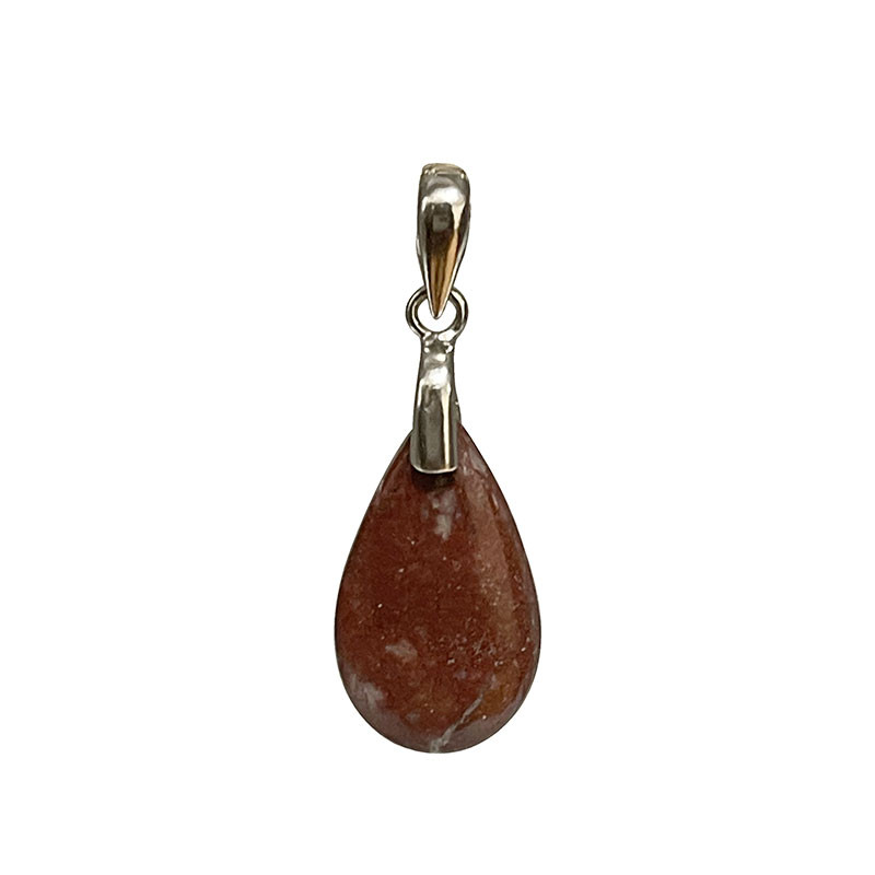 Pendentif Thulite goutte - argent 925 rhodié