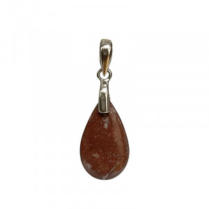 Pendentif Thulite goutte - argent 925 rhodié