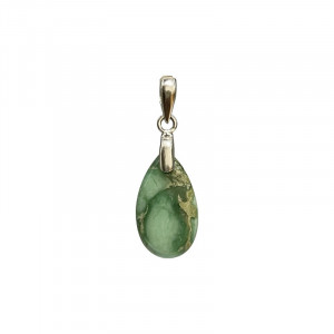Pendentif variscite goutte - argent 925 rhodié