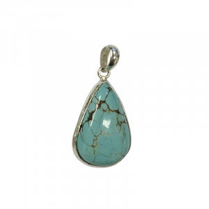 Pendentif turquoise népal goutte argent 0.925
