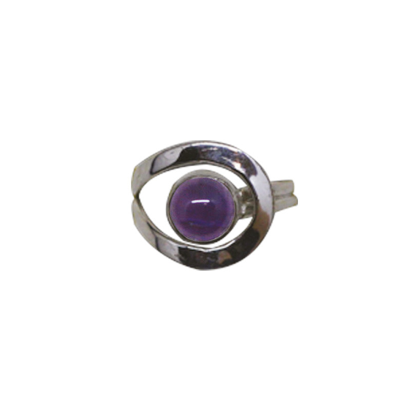 Bague réglable Améthyste et Argent 0.925 Rhodié - La pièce
