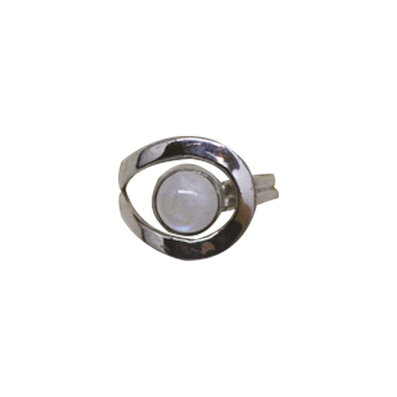 Bague réglable Pierre de Lune et Argent 0.925 Rhodié - La pièce